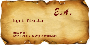 Egri Aletta névjegykártya